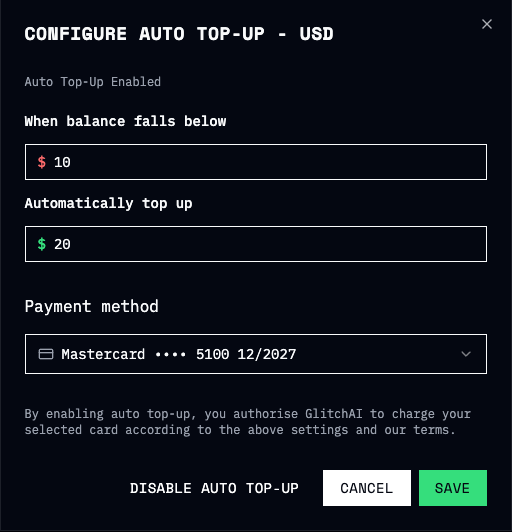Account balance view Alt text for accessibility