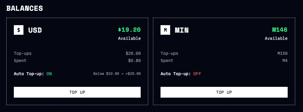 Account balance view Alt text for accessibility